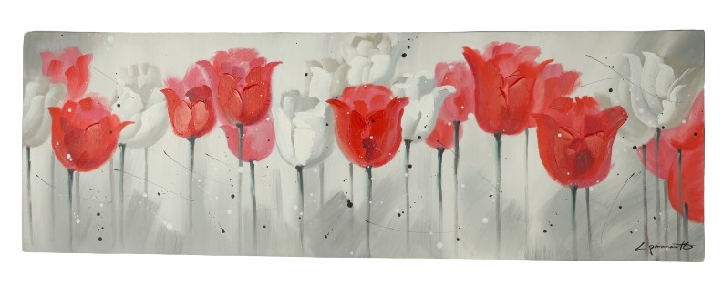 Canvas schilderij 'Abstracte tulpen'