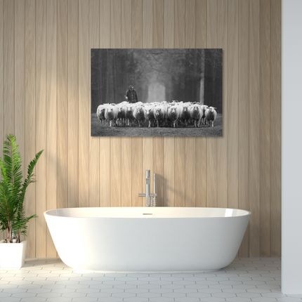Aluart schilderij 'Kudde schapen met herder'
