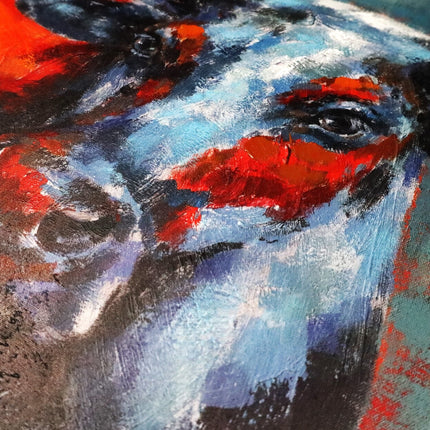 Canvas schilderij 'De kleurrijke stier'