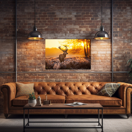 Aluart schilderij 'Deer in Morning Sun'