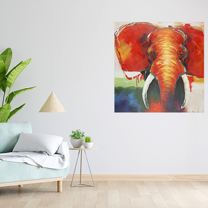 Canvas schilderij 'Oranje olifant'