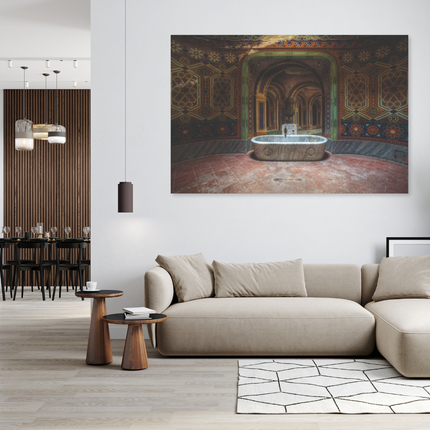 Aluart schilderij 'Badkamer in verlaten kasteel 2.0'