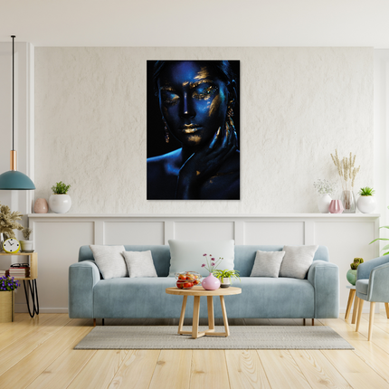 Aluart schilderij 'Blue Gold Creativity'