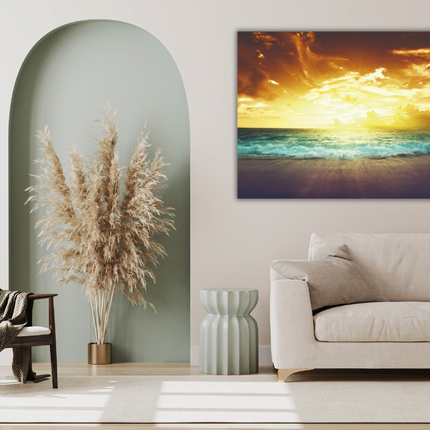 Aluart Schilderij Mondiart 'De zonsondergang'