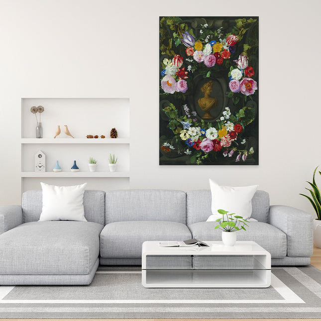 Wandkleed 'Festoen met bloemen'