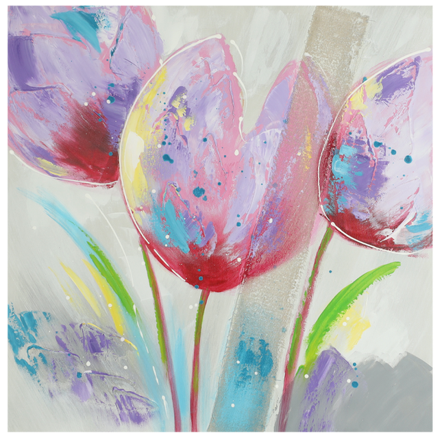 Canvas 'Paarse tulpen'