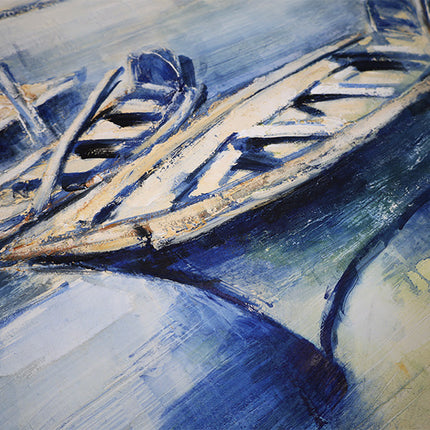 Canvas schilderij Mondiart 'Roeiboten'