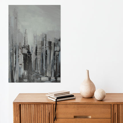 Canvas schilderij Mondiart 'Abstract Skyline'