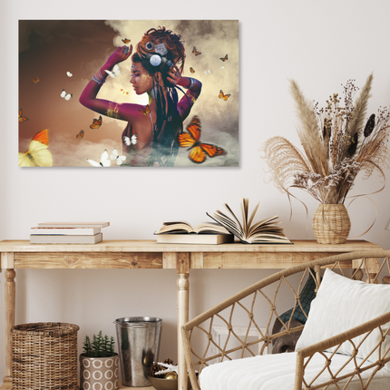 Aluart schilderij 'Woman with Butterflies'