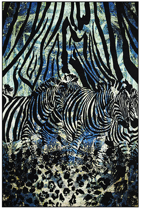 Mondiart vloerkleed 'Kunstige zebra's '