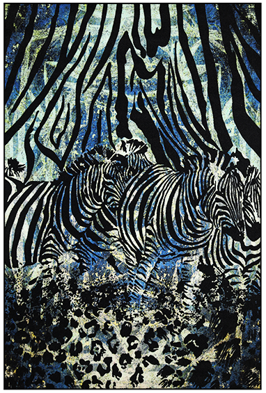Mondiart vloerkleed 'Kunstige zebra's '