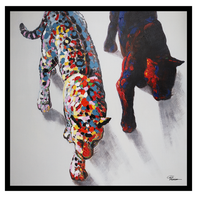 Canvas schilderij 'De gekleurde panters'