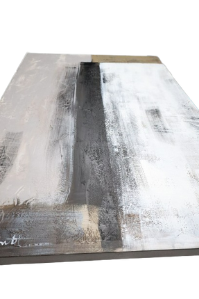 Canvas schilderij 'Abstract goud/zwart'