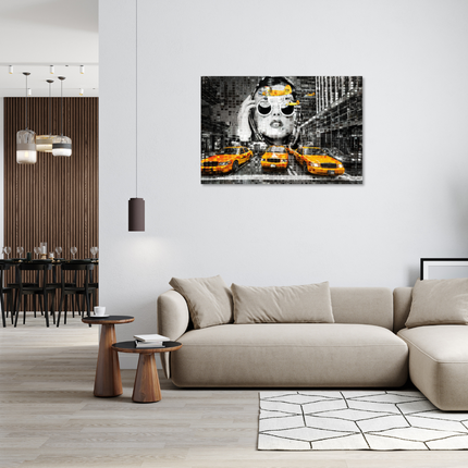 Aluart schilderij 'Bass dreams taxi in New York