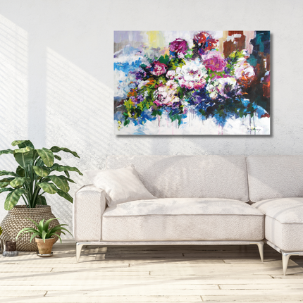 Aluart schilderij 'Kleurrijke bloemen'