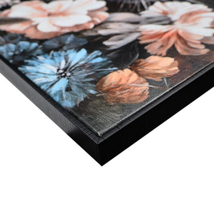 Canvas schilderij Mondiart 'Zwarte panter in baklijst'