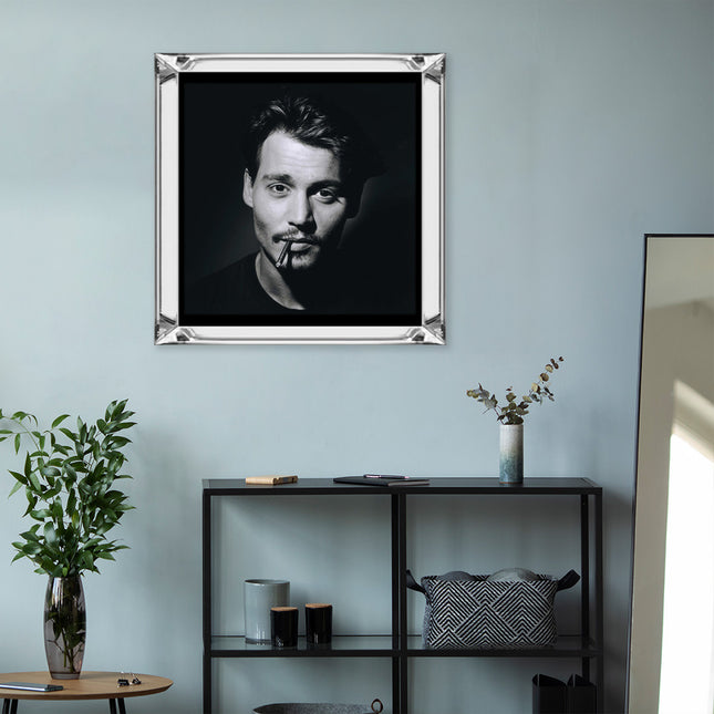 Poster Mondiart 'Johnny Depp' met spiegellijst
