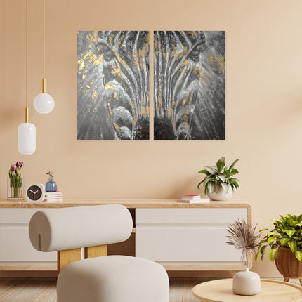 Canvas 'Gouden zebra'