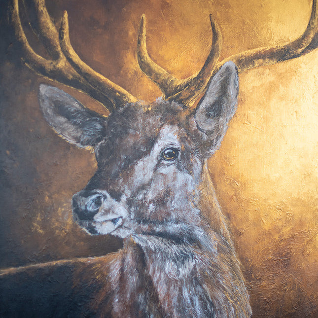 Aluart schilderij 'Edelhert met Gewei'