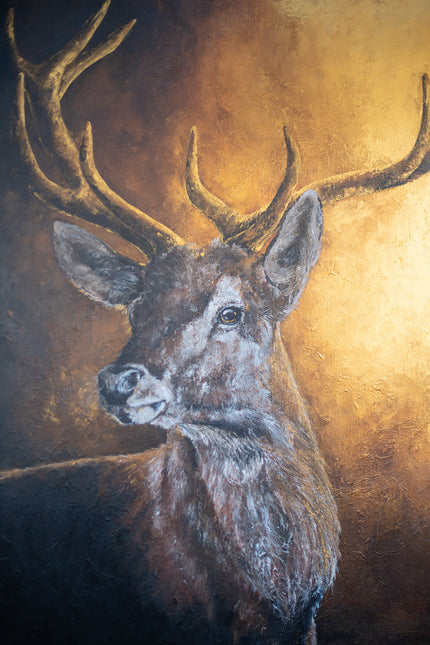 Schilderij 'Edelhert met Gewei'