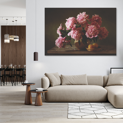 Aluart schilderij 'Stilleven pioenrozen'