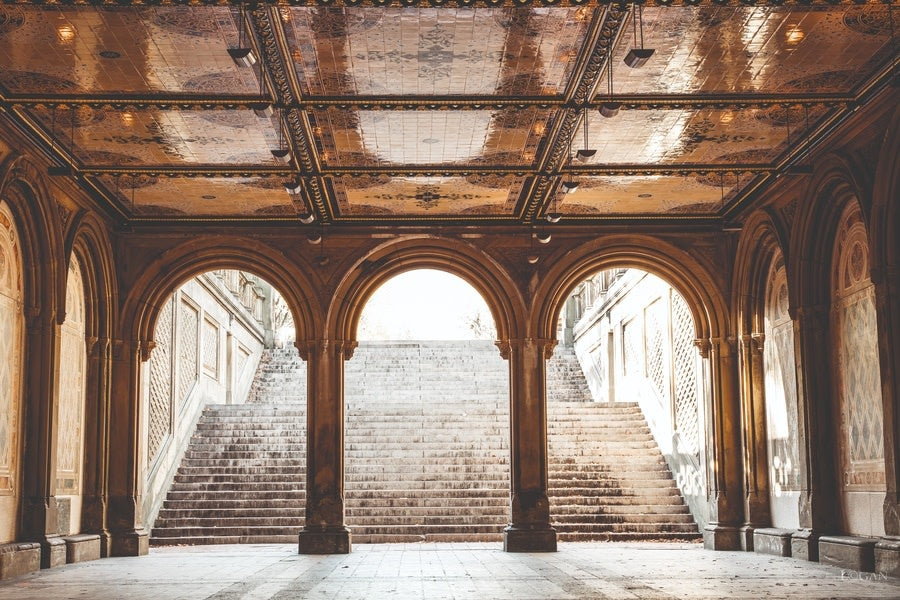 Schilderij 'De trap van het Betheseda Terrace'