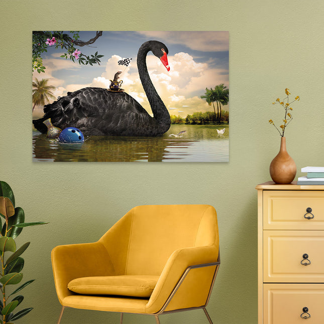 Aluart schilderij 'Zwarte Zwaan'