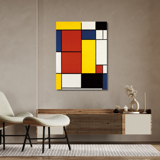 Aluart schilderij 'Abstracte vlakken - Piet Mondriaan'