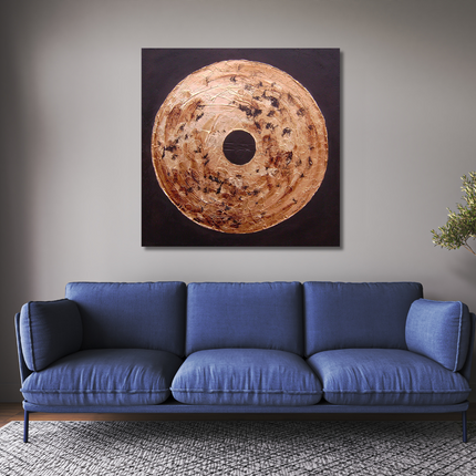 Aluart schilderij 'Bronzen munt'
