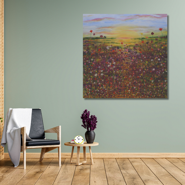 aluart schilderij 'De bloemenveld'