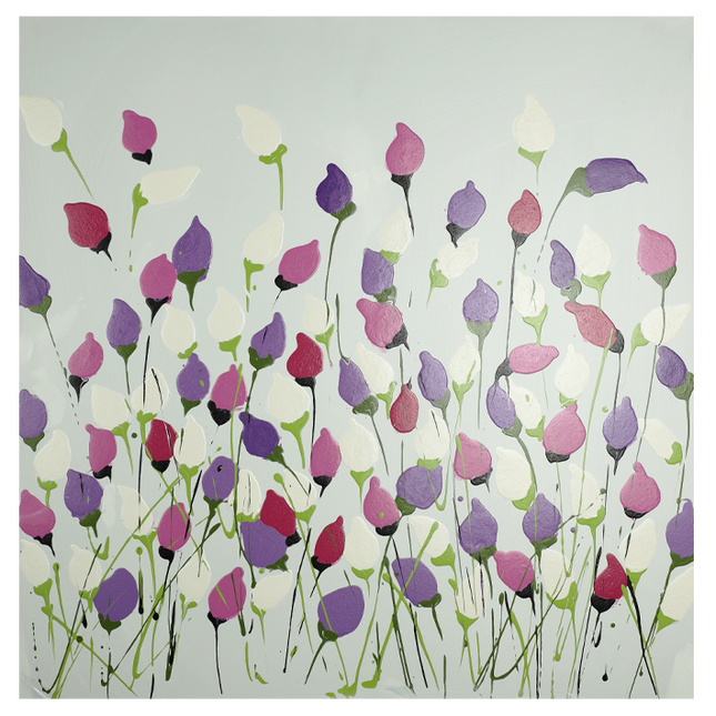 Canvas schilderij 'Tulpenveld'