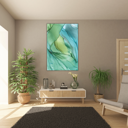 Aluart schilderij 'Turqoise Abstract'