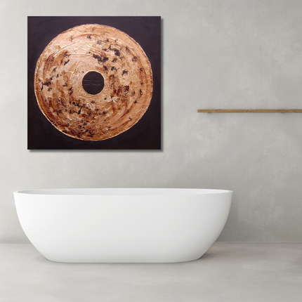 Aluart schilderij 'Bronzen munt'