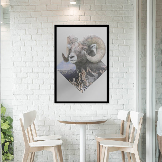Ingelijste Poster 'Bok in natuur'