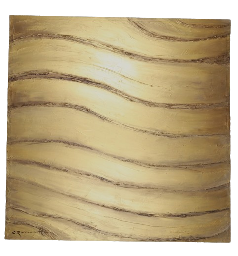 Canvas schilderij Mondiart 'Wave Gold'