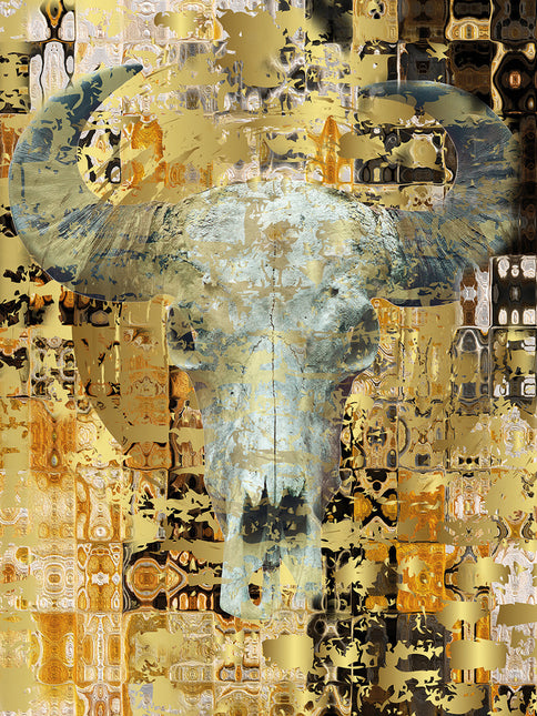 Wandkleed 'Golden skull'