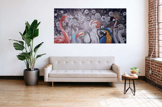Canvas schilderij 'Tropische vogels'