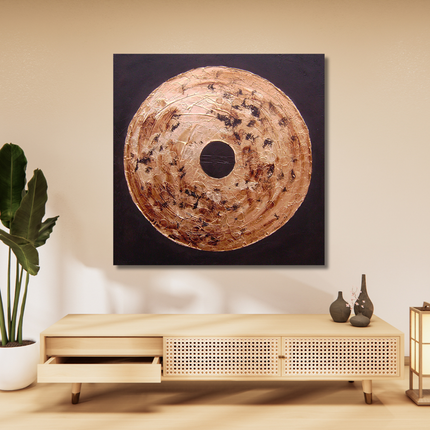 Aluart schilderij 'Bronzen munt'