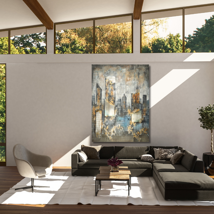 Canvas schilderij 'Abstracte skyline'