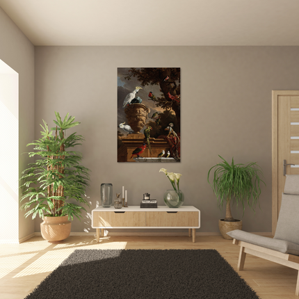 Aluart schilderij 'De Menagerie, Melchior d'Hondecoeter'