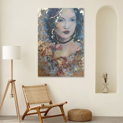 Aluart schilderij 'Woman Gold - Martje Waals'