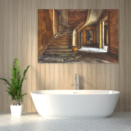 Aluart schilderij 'Old wooden staircase'
