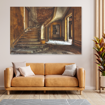 Aluart schilderij 'Old wooden staircase'
