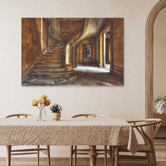 Aluart schilderij 'Old wooden staircase'