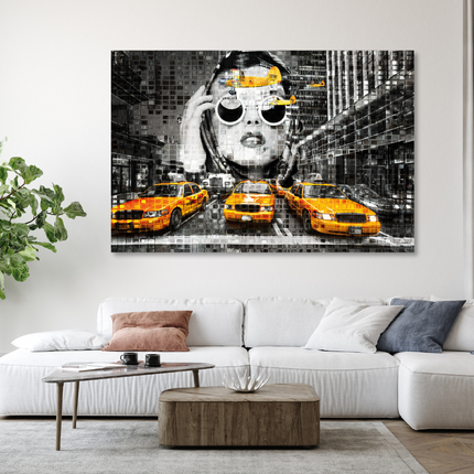 Aluart schilderij 'Bass dreams taxi in New York