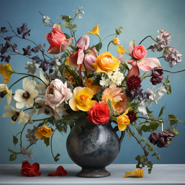 Aluart schilderij 'Vaas met bloemen'