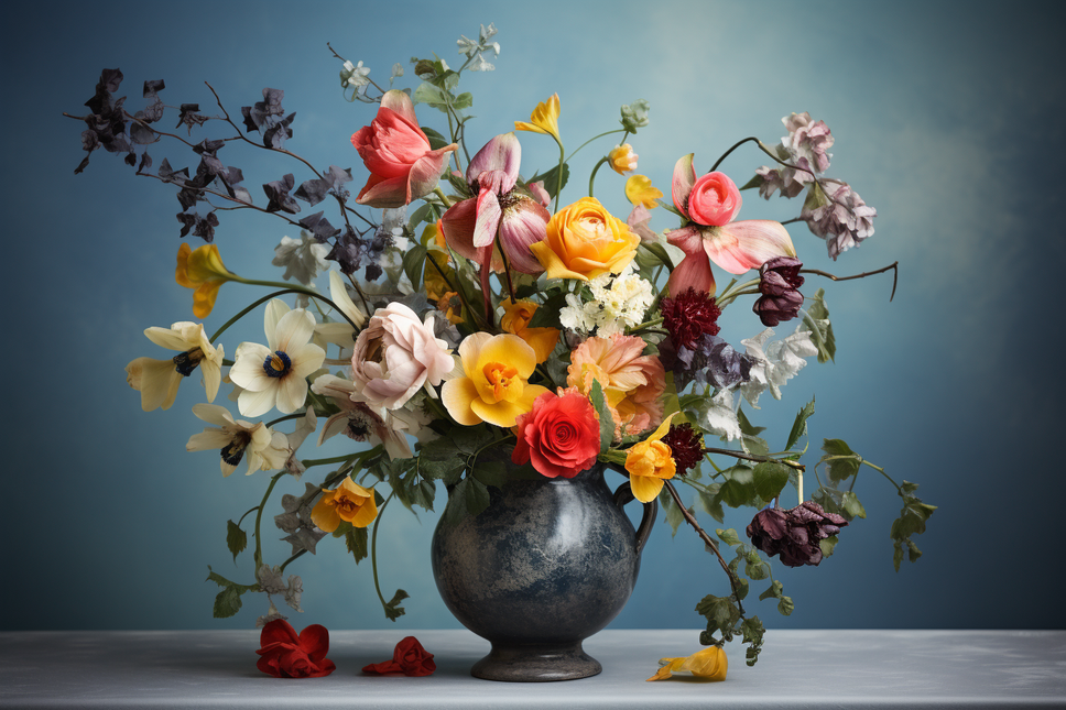 Schilderij 'Vaas met bloemen'
