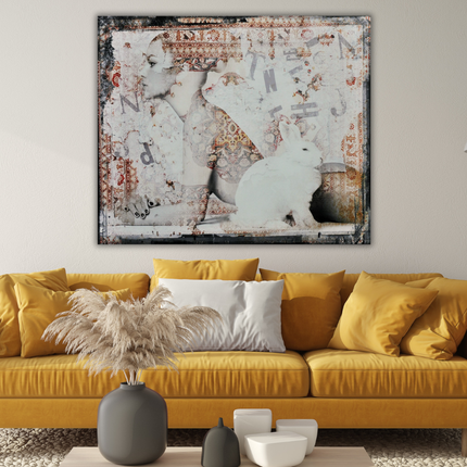Leather dibond schilderij 'The Woman'
