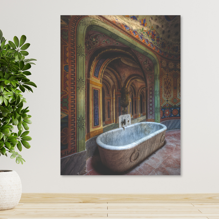 Aluart schilderij 'Badkamer in verlaten kasteel'