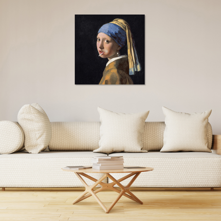 Aluart schilderij 'Lollipop Girl Vermeer'